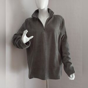 LANDS'  END Gray Quarter-Zip Pullover